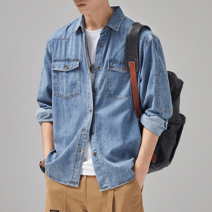 Men's Shirt Denim 100% Cotton Comfortable Stylish