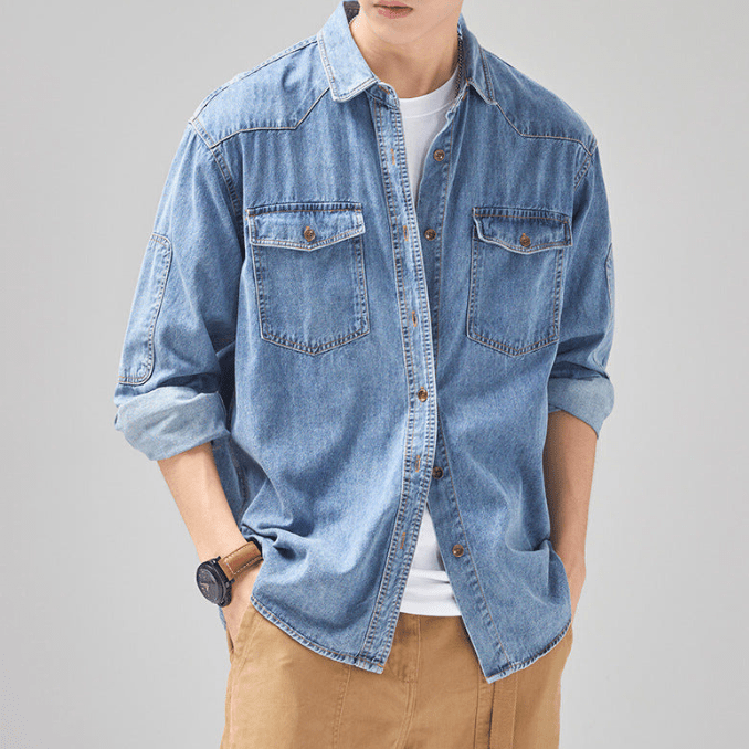Men's Shirt Denim 100% Cotton Comfortable Stylish