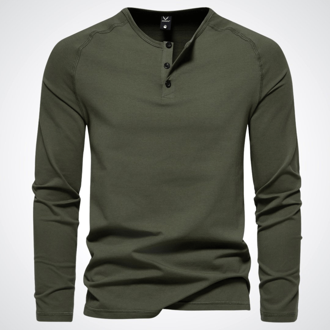 Men's Stylish T-Shirt with V-Neck and Buttons
