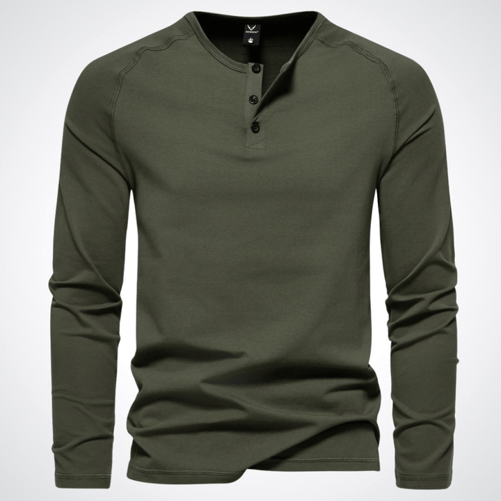 Men's Stylish T-Shirt with V-Neck and Buttons