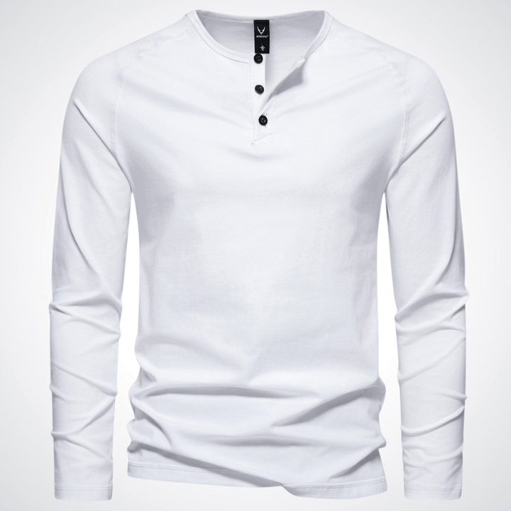 Men's Stylish T-Shirt with V-Neck and Buttons