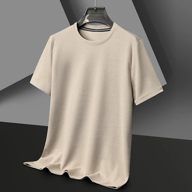 Men's Short Sleeve T-Shirt Cotton Textured