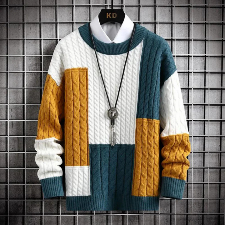 Men's Sweater Knit Crew Neck Warm Comfortable Longsleeve