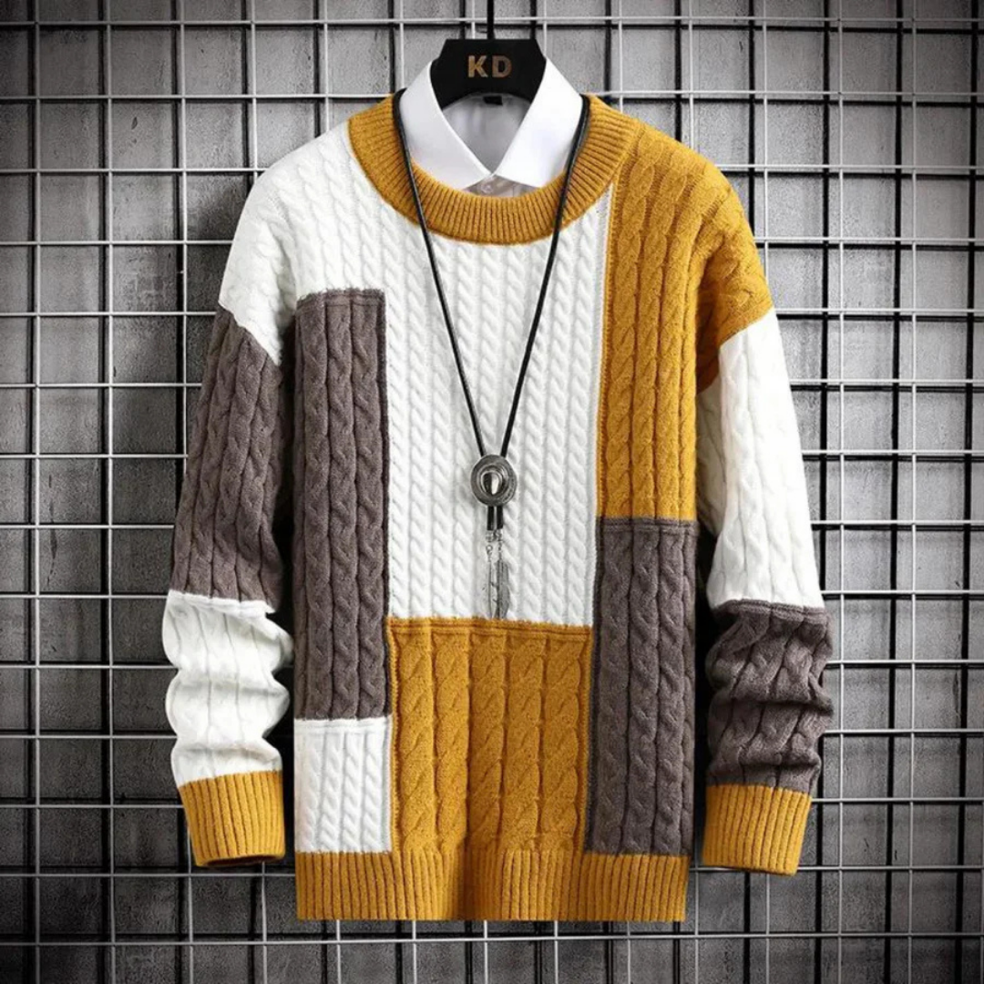 Men's Sweater Knit Crew Neck Warm Comfortable Longsleeve