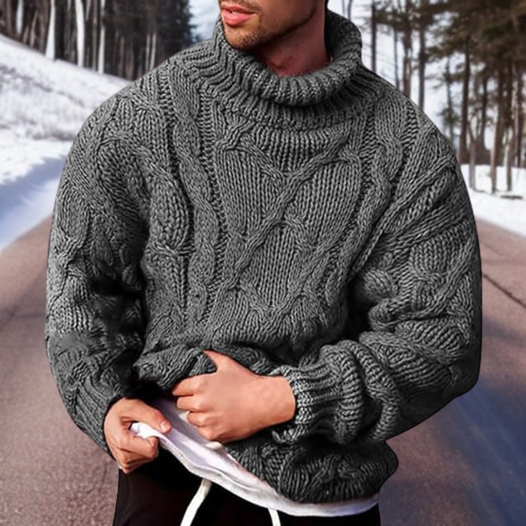 Men's Wool Turtleneck Sweater Elegant