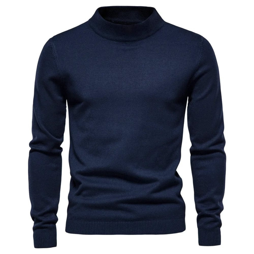 Herren Rollkragenpullover Wolle Lässig Elegant