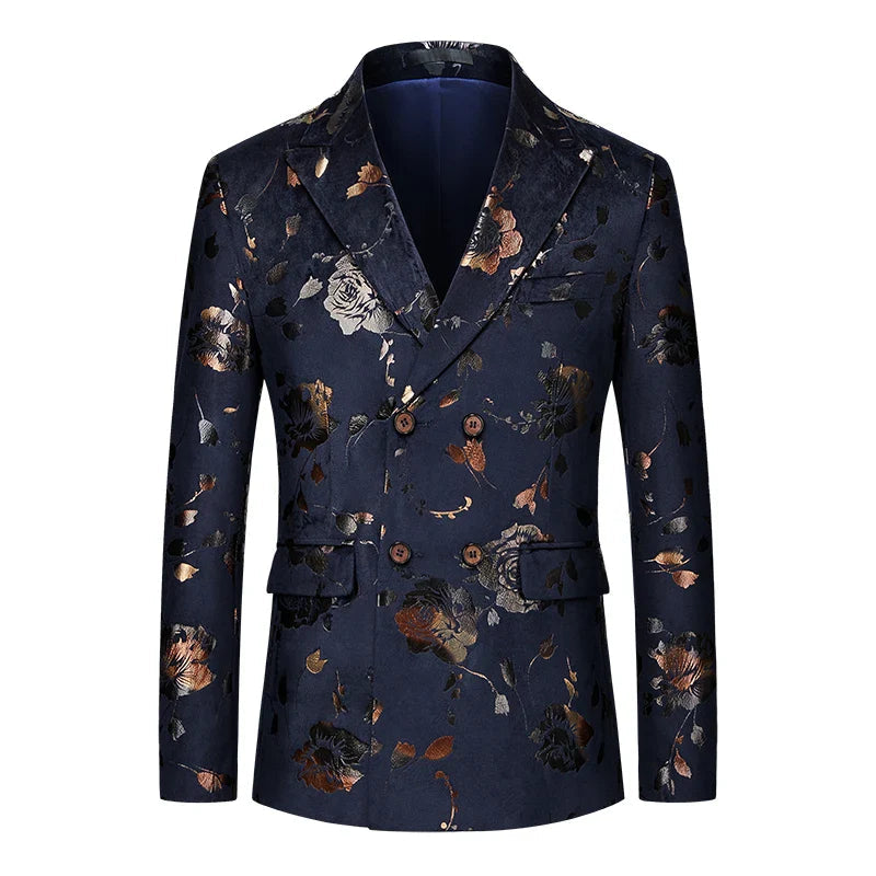 Herren Sakko Floral Design Hochwertiger Stoff Eleganter Look