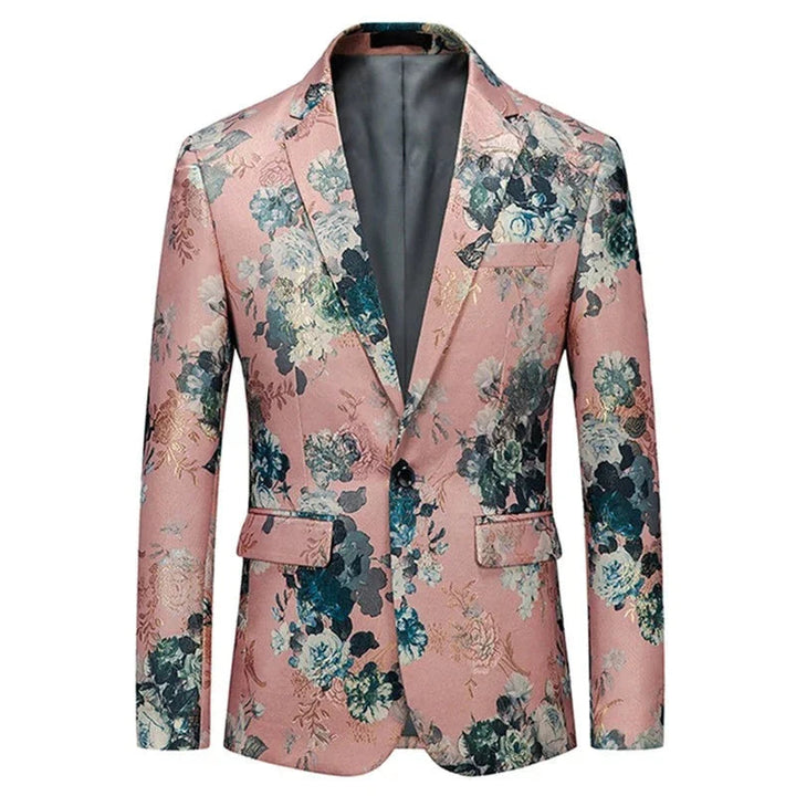 Herren Sakko Hochwertiger Stoff Floral Design