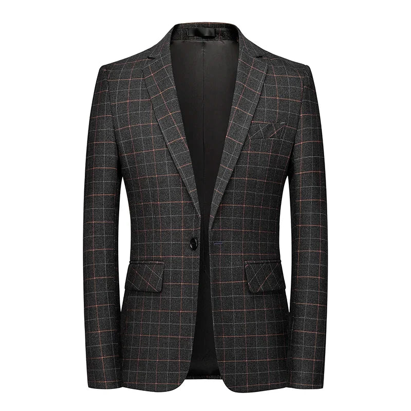 Herren Sakko Karo Design Slim-Fit Hochwertige Materialien