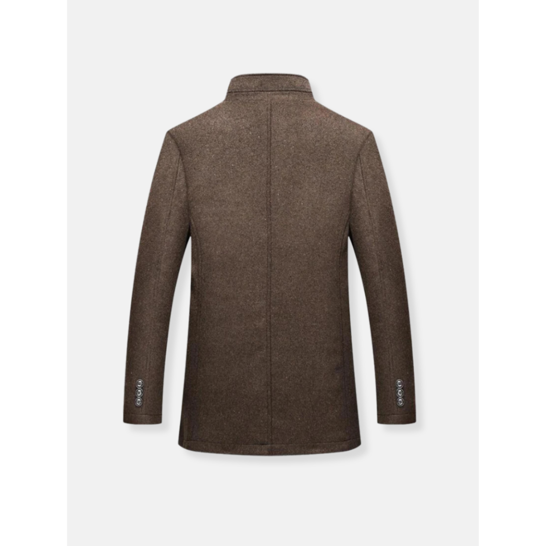 Herren Trenchcoat Aus Warmem Material Mit Langen Ärmeln