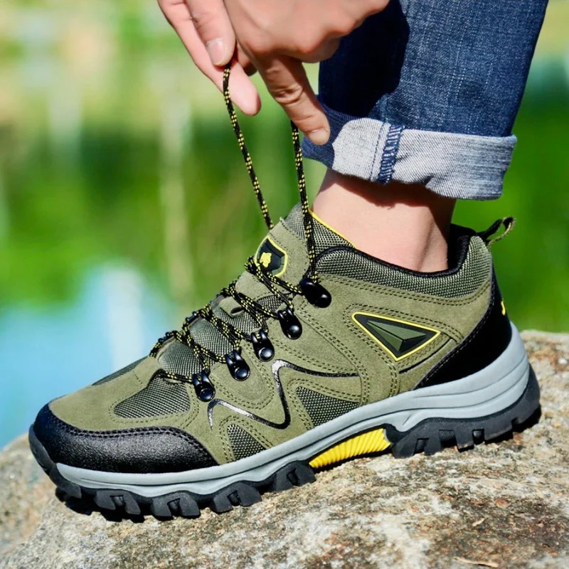 Men's Hiking Shoes Robust Outdoor Trekking Shoes Breathable Lacing