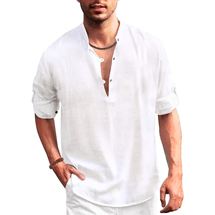 Men's Shirt Cotton Classic Elegant Long Sleeve