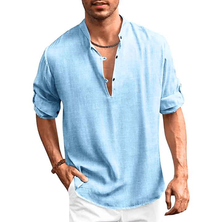 Men's Shirt Cotton Classic Elegant Long Sleeve