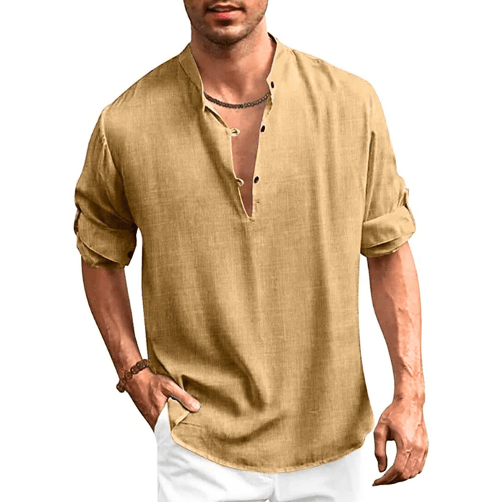 Men's Shirt Cotton Classic Elegant Long Sleeve