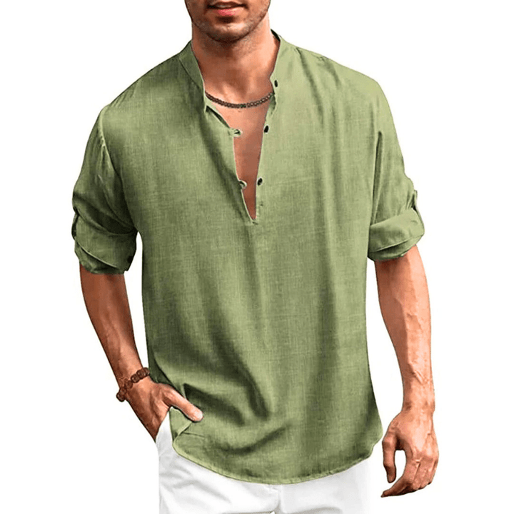 Men's Shirt Cotton Classic Elegant Long Sleeve