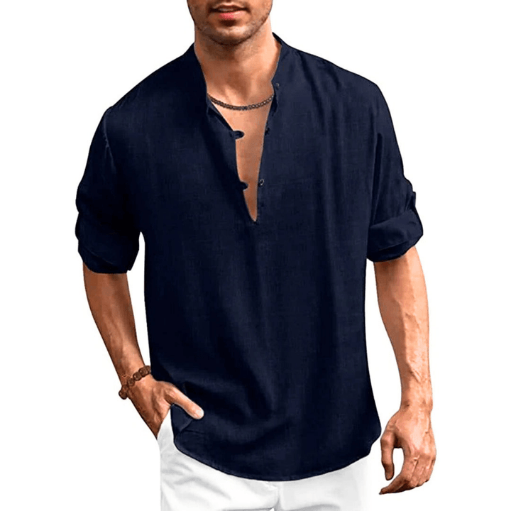Men's Shirt Cotton Classic Elegant Long Sleeve