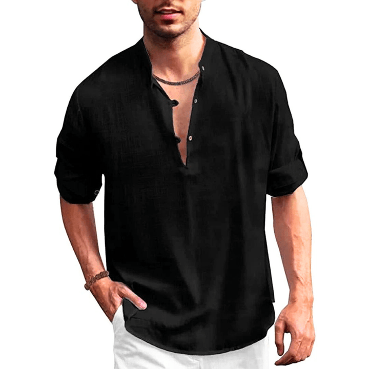 Men's Shirt Cotton Classic Elegant Long Sleeve