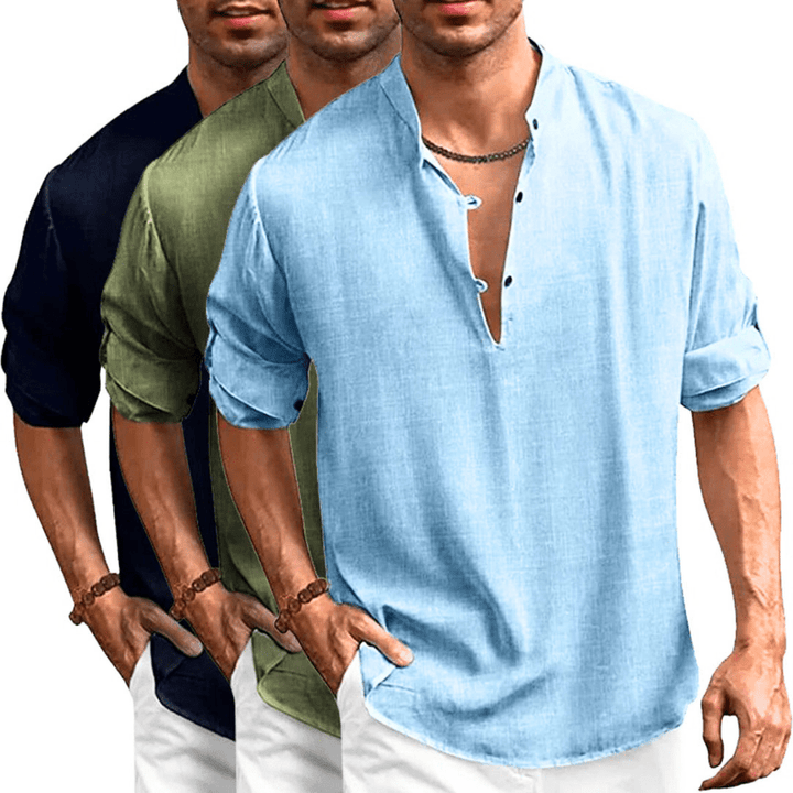 Men's Shirt Cotton Classic Elegant Long Sleeve