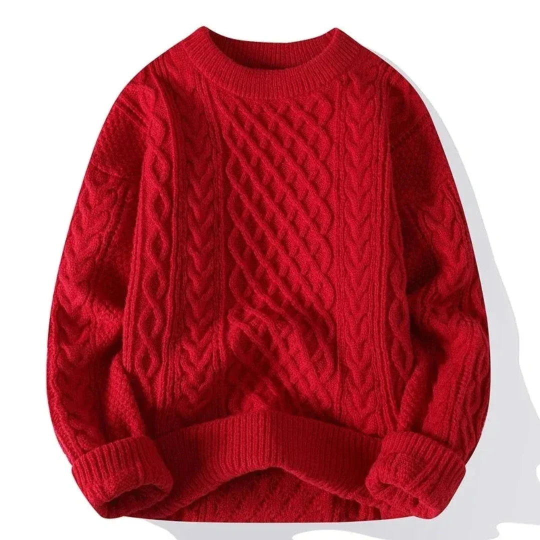 Men's sweater knit cotton classic long sleeve