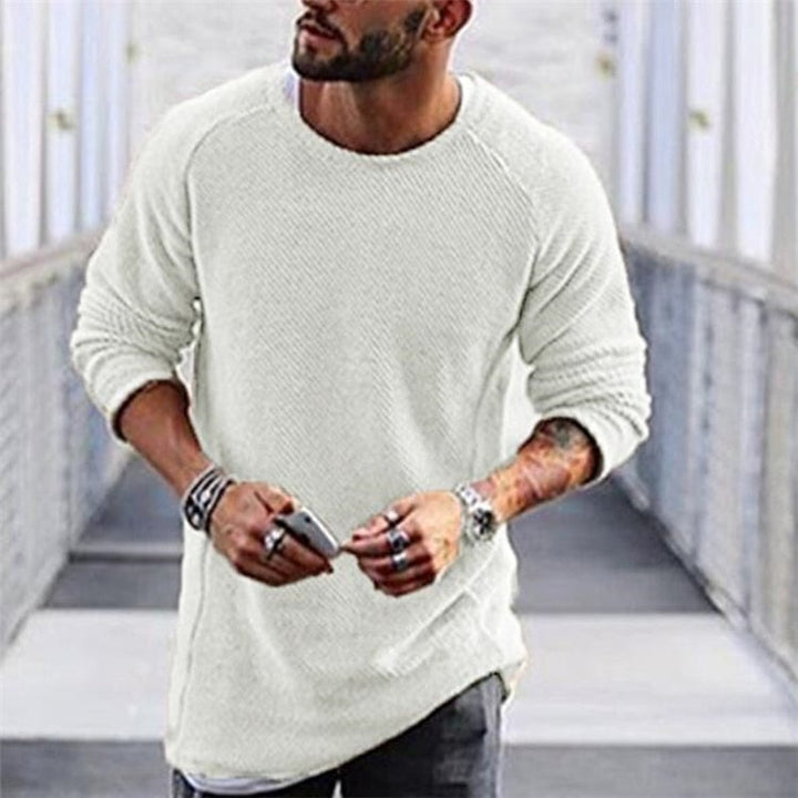 Men's sweater knit long sleeve cotton modern design