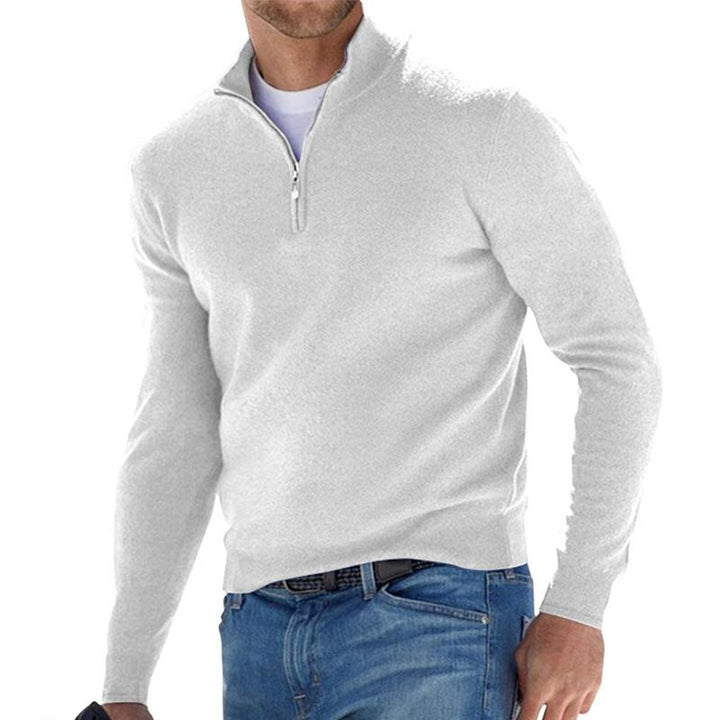 Men's Wool Sweater Half Zipper Modern