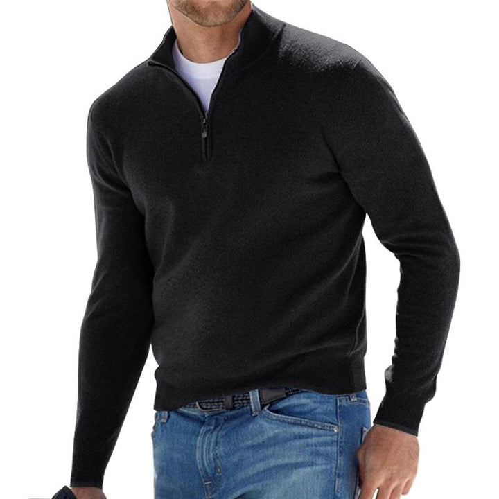 Men's Wool Sweater Half Zipper Modern