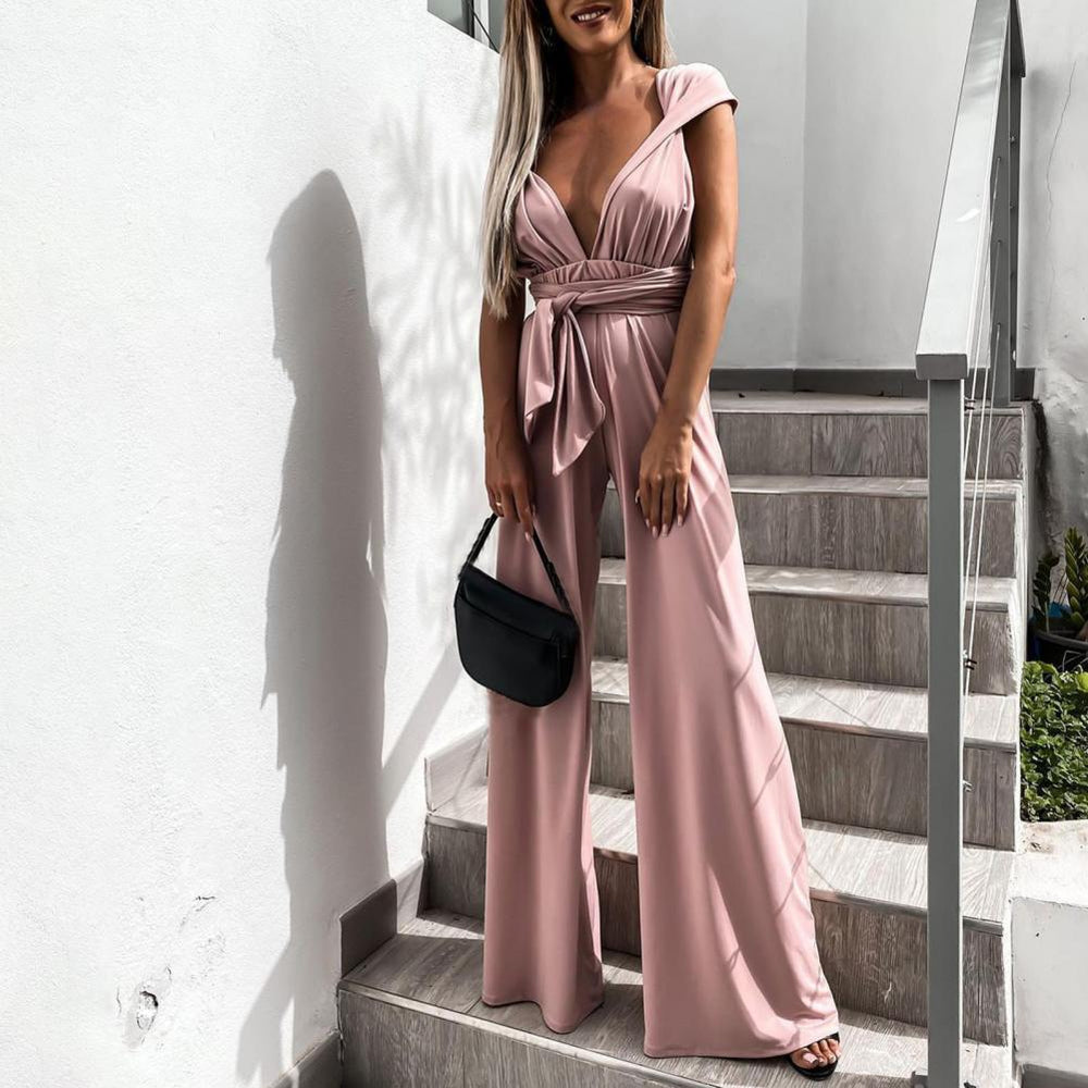 Stylish linen jumpsuit with wide leg – Elegant summer fashion