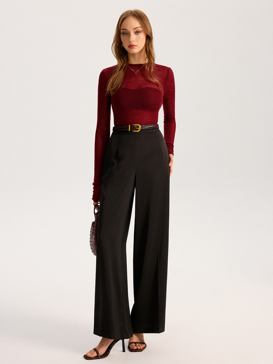 High-quality knit semi-shear for women