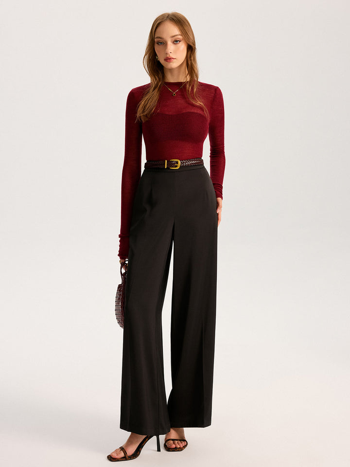 High-quality knit semi-shear for women