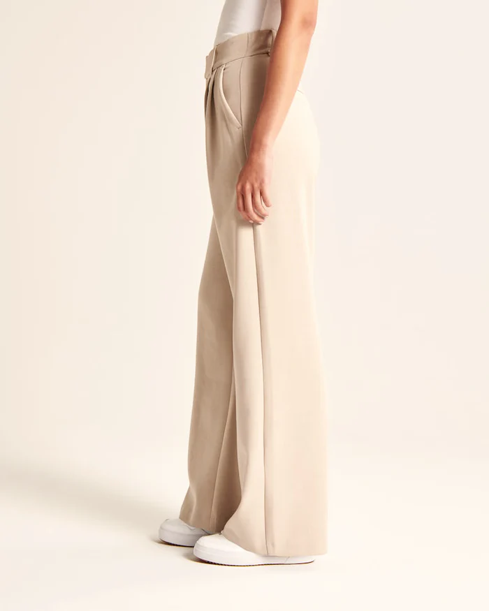 Women's pants with high waist and elegant wide leg
