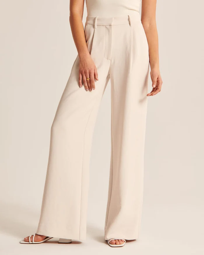 Women's pants with high waist and elegant wide leg