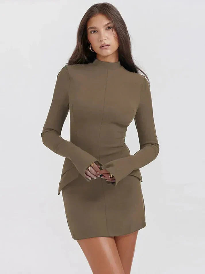Women's satin mini dress with A-line cut and elegant silhouette