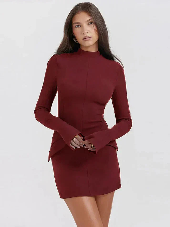 Women's satin mini dress with A-line cut and elegant silhouette