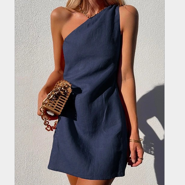 Women's Mini Dress - One-Shoulder - Summer Design