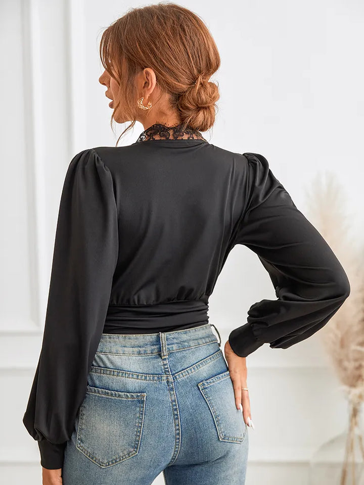 Women's Bodysuit – Lace – Deep Neckline – Stretch – Elegant