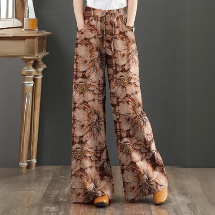 Women's Palazzo Pants Viscose Floral Print Wide Cut Summer