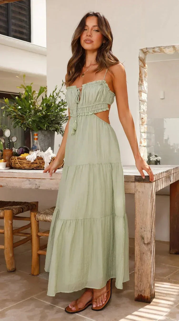 Women's Maxi Dress Cotton Sleeveless Airy Cut Summer Style