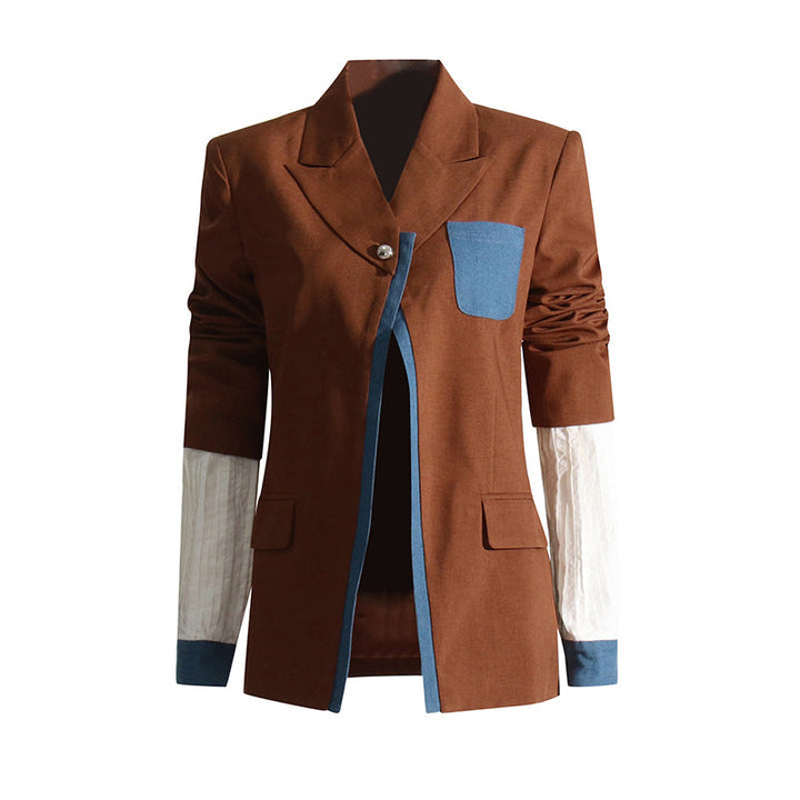 Trendy Oversize Denim Blazer Women – Streetstyle Jacket with Shoulder Pads