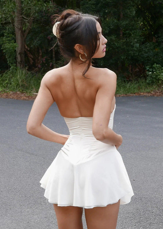 Women's mini dress in corset design – sleeveless and tight-fitting