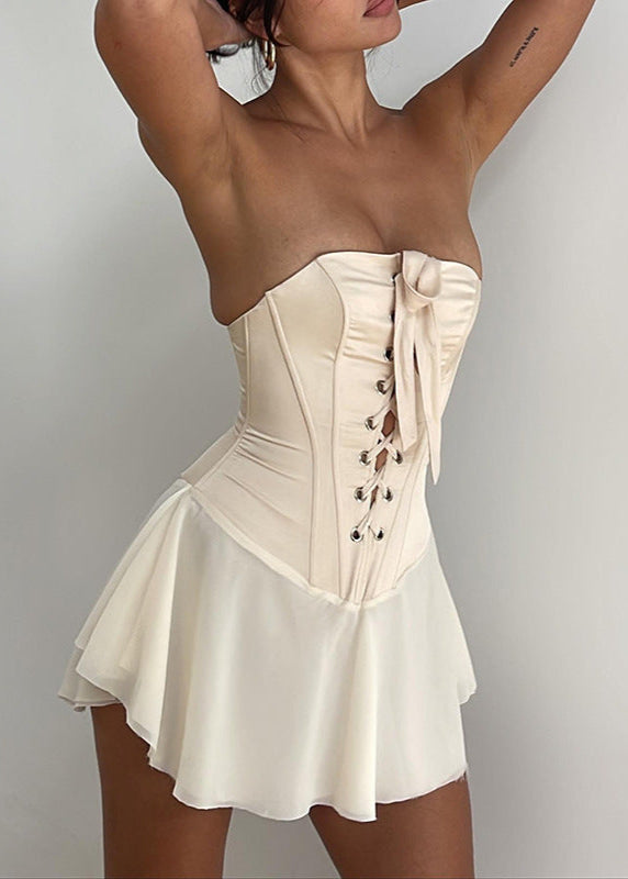 Women's mini dress in corset design – sleeveless and tight-fitting