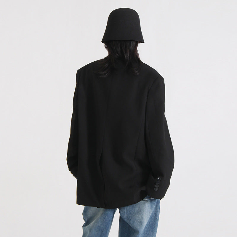 Women's Oversize Blazer Jacket with Golden Buttons