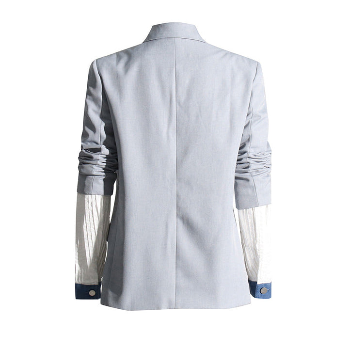 Trendy Oversize Denim Blazer Women – Streetstyle Jacket with Shoulder Pads