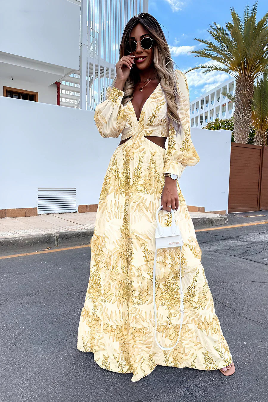 Women's Maxi Dress – Lightweight Fabric – Tropical Print – Sleeveless – Summer Style