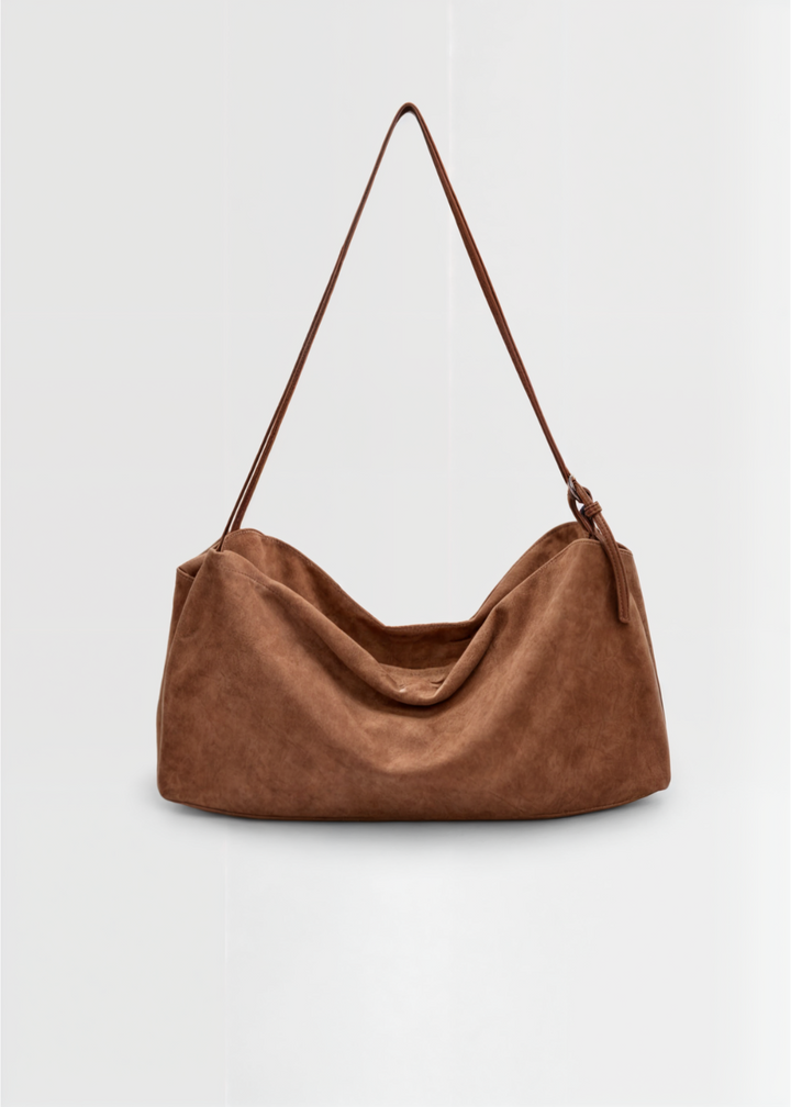 Women's Suede Crossbody Bag – Vegan Shoulder Bag Elegant & Compact