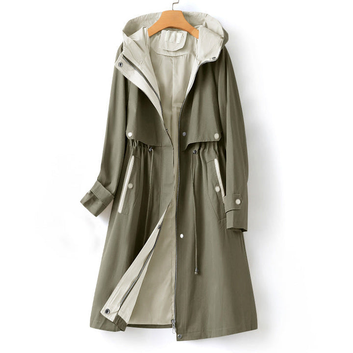 Women's trench coat with hood – water-repellent & tailored – elegant