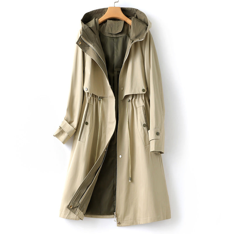 Women's trench coat with hood – water-repellent & tailored – elegant