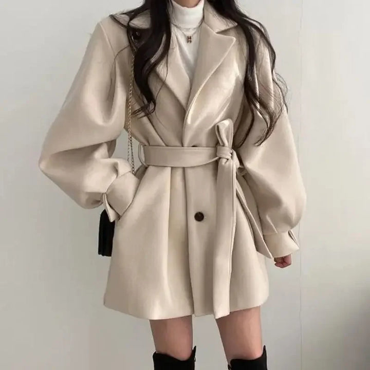 Elegant women's trench coat with belt – oversized & stylish