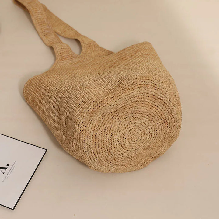 Luxus Strohtasche Damen – Große Handgefertigte Strandtasche mit Reißverschluss