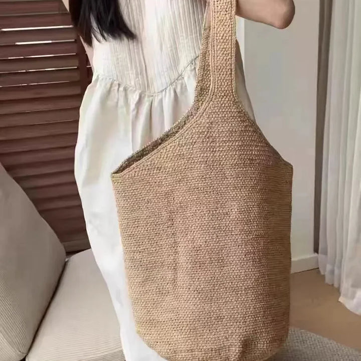 Boho Straw Bag Women – Handmade Beach Bag Summer 2025 Shopper