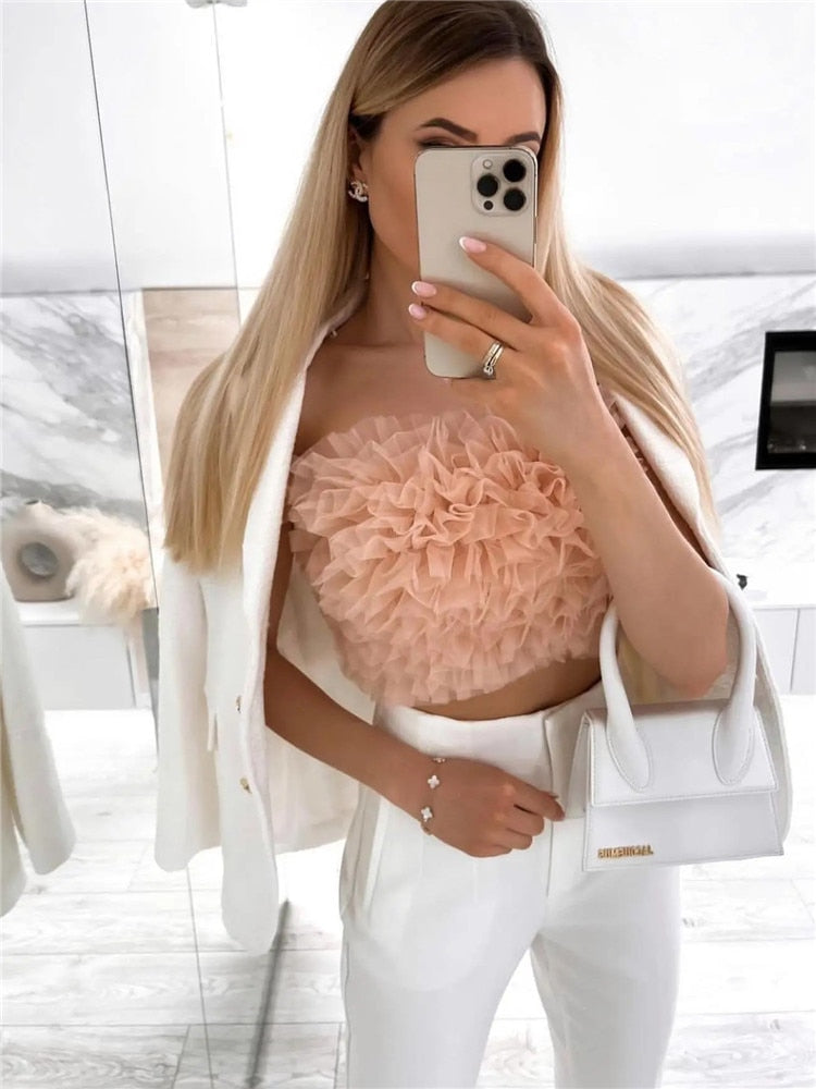 Haut de tube sans bretelles de luxe – Sculptant, essentiel d'été élégant